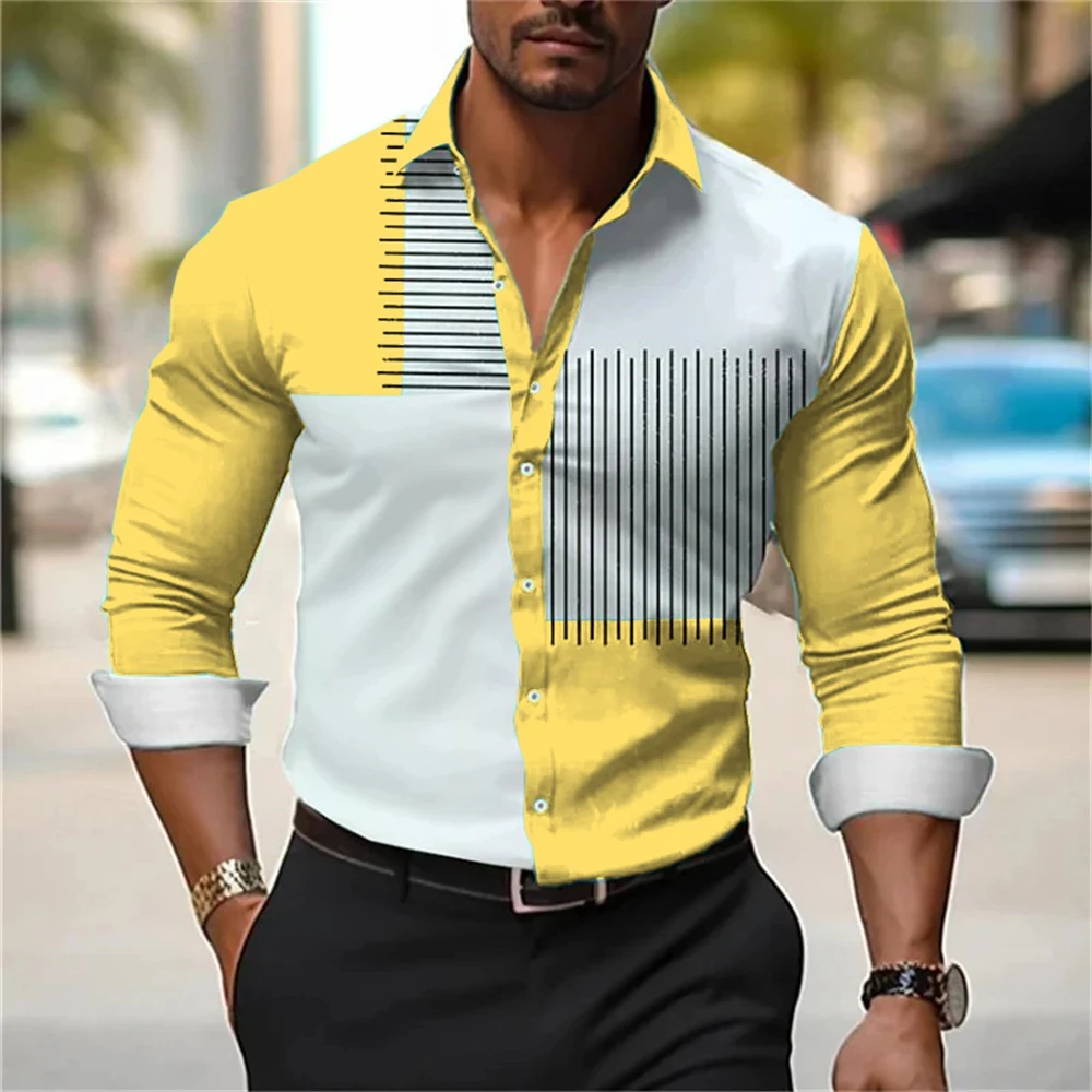 2025 Men's Floral Shirt Button Shirt Long Sleeve Fashion Designer Casual Daily Holiday Spring Summer Lapel Button 。