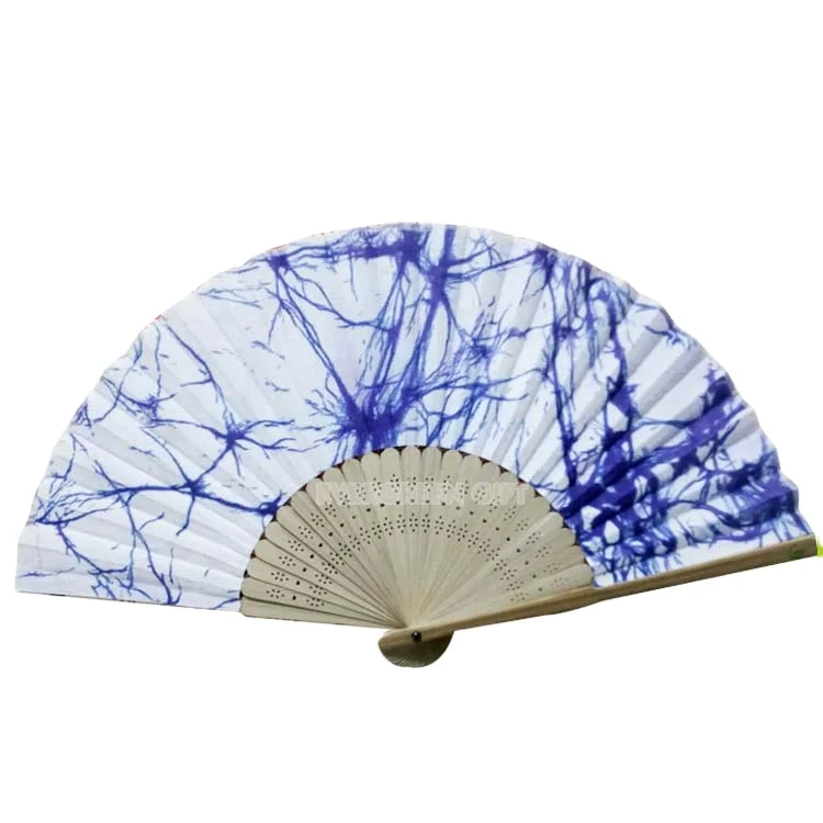 Design Folding Female Hand Fan Promotion Paper Hand Fan Fabric Folding Hand Fan box packaging gift chinese