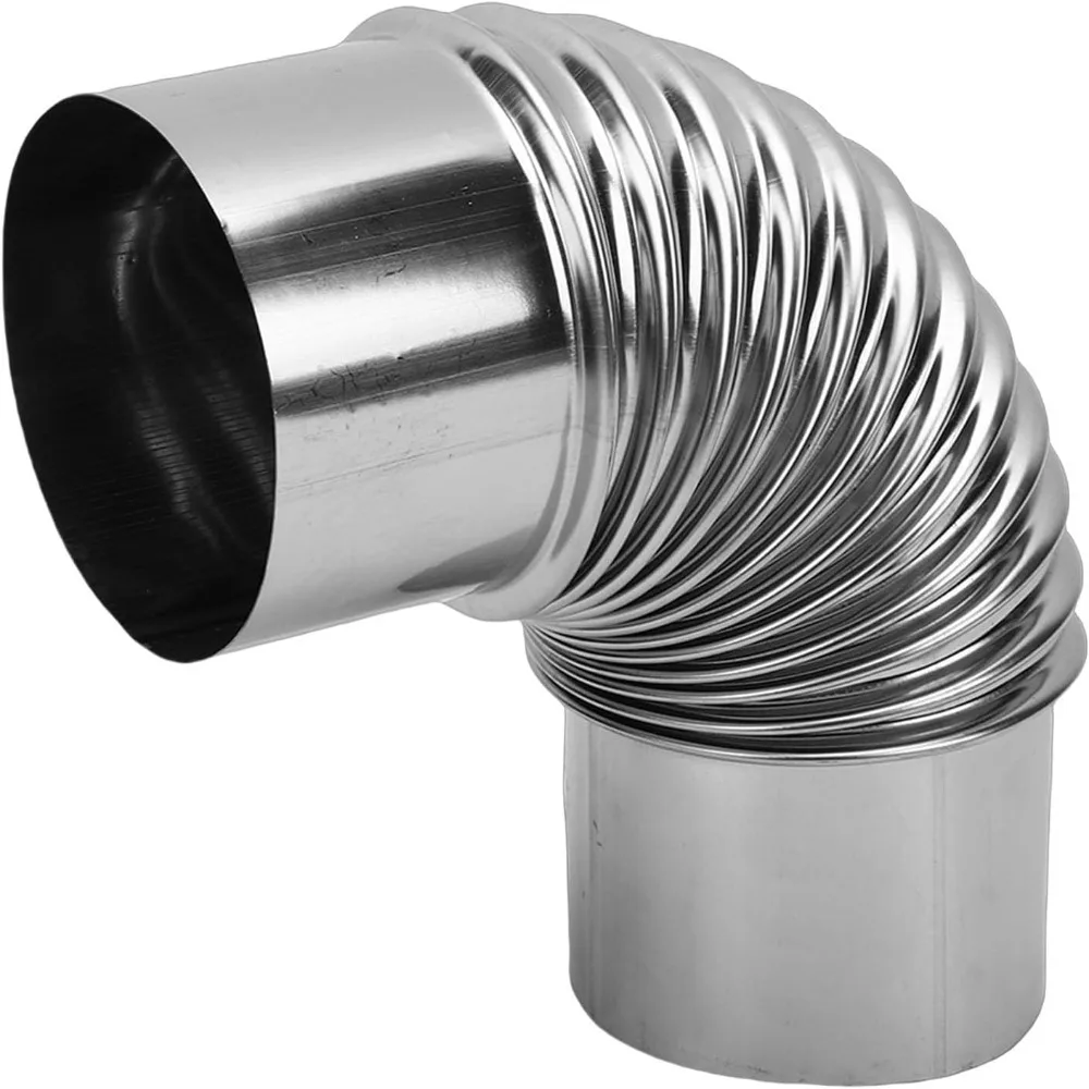 Durable Stainless Steel Stove Pipe Elbow 90 Degree Easy Installation Chimney Elbow Chimney Exhaust Elbow Wood Stove