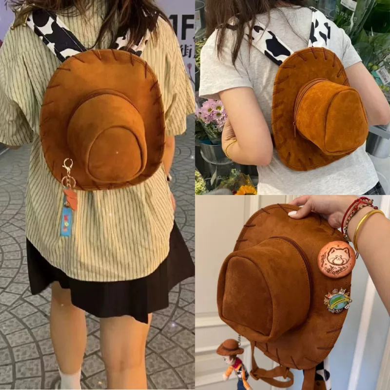 Bolsa de Cosplay de Anime que estola el sombrero de Woodys, bolsa de felpa, lindo diseño de sombrero creativo de dibujos animados, bolsa de juguete para niños para fanáticos, regalos de Navidad y Año Nuevo