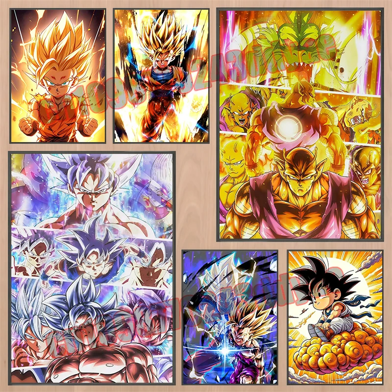 

Classic Retro Anime Dragon Ball Poster Wukong Vegeta Colorful Print Painting Canvas High Quality Home Wall Art Decoration Mural