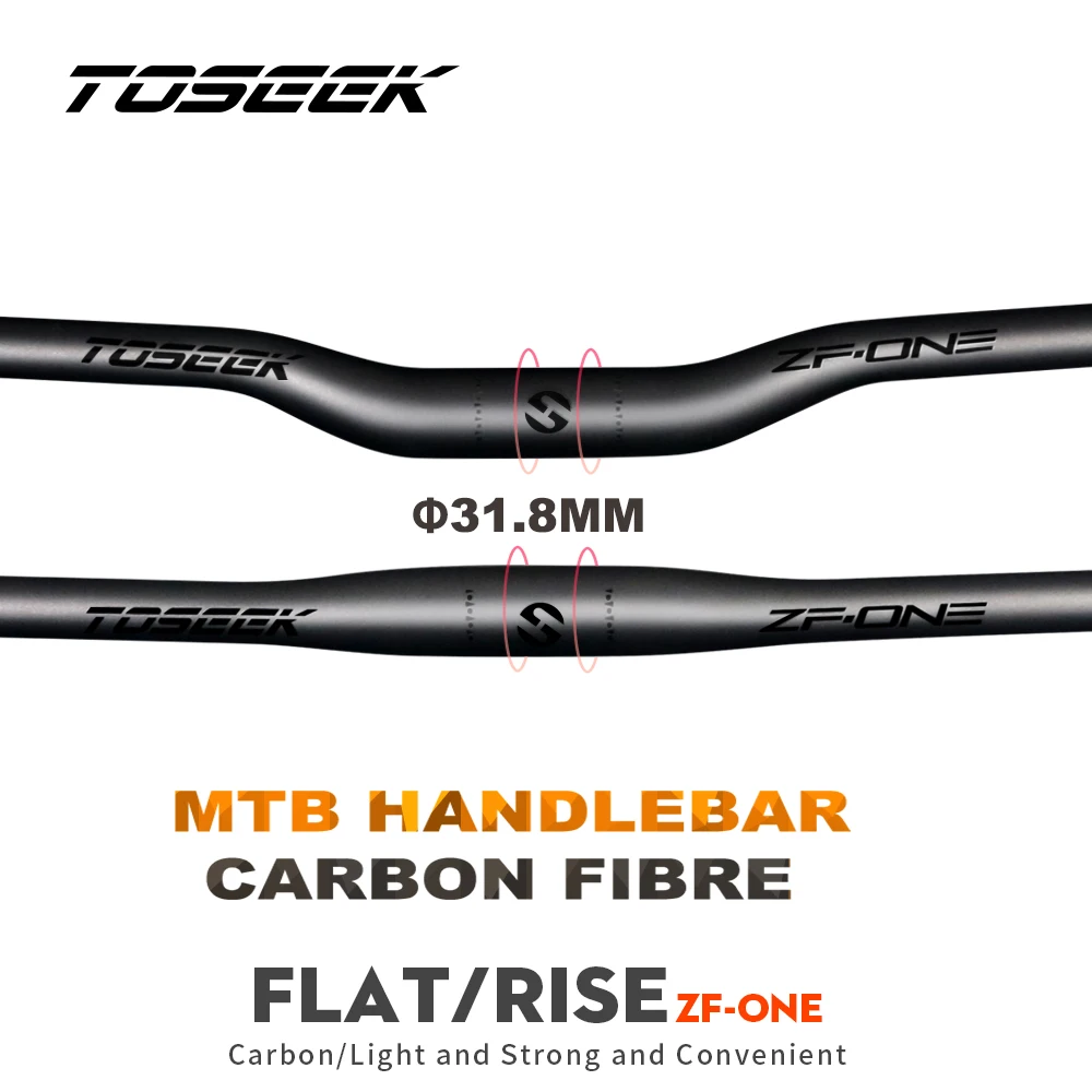 TOSEEK ZF-ONE Mtb kierownica karbonowa kierownica rowerowa 31.8*580-720/740/760mm matowa czarna kierownica do akcesoriów do rowerów górskich