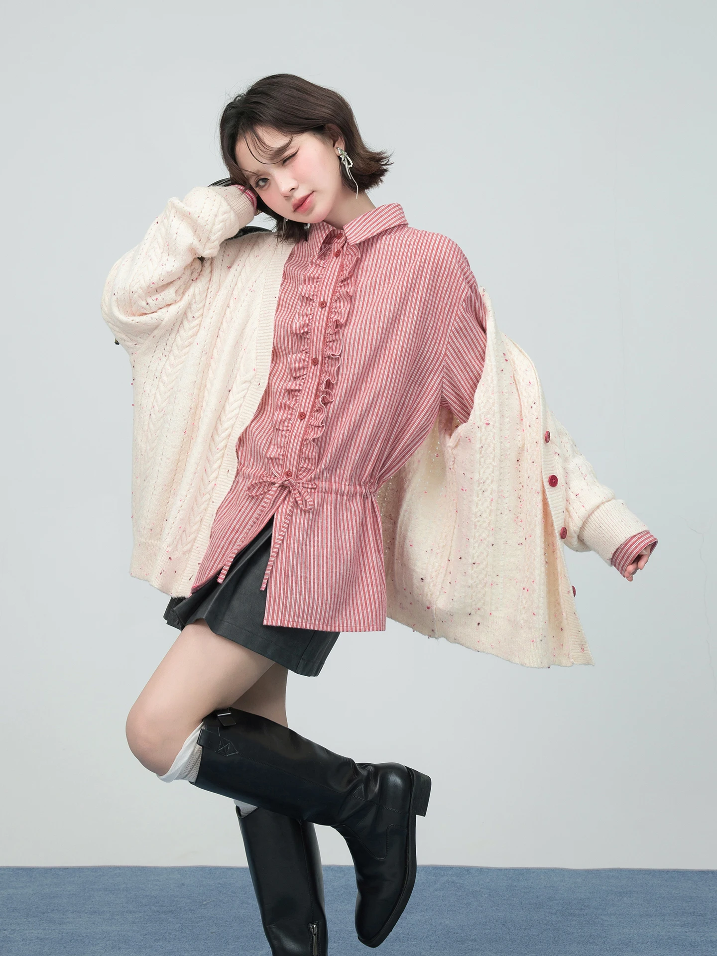 

ONEOFUUU Свободные женские винтажные полоски с талией, хлопковые длинные све, с цветочным принтом, весна, лето, осень, женские