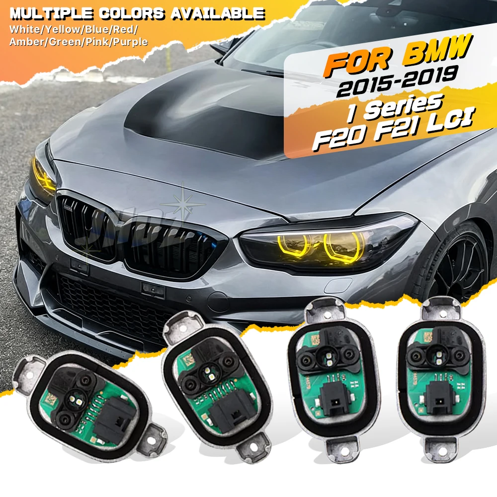Yellow Blue LED Angel Eye DRL Board Module For 15-19 BMW 1 Series F20 F21 114d 118d 120i LCI LED Headlight Daytime Running Light