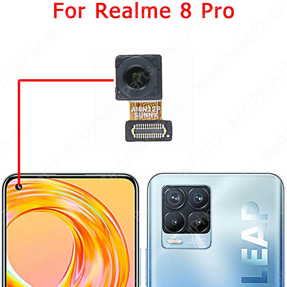 Front Selfie Back View Big Camera For Realme 8 Pro 8i 8Pro 5G Facing Rear Camera Module Replacement Spare Parts Flex