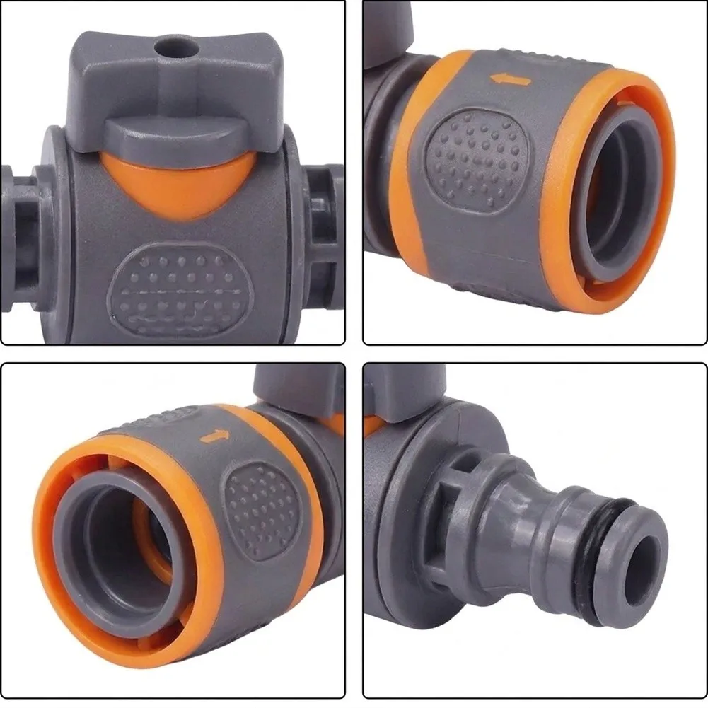Quick Connect Hose Coupler Set 3 pcs with Integrated On-Off Valve for Lawn Irrigation and Car Washing Leak Resistant