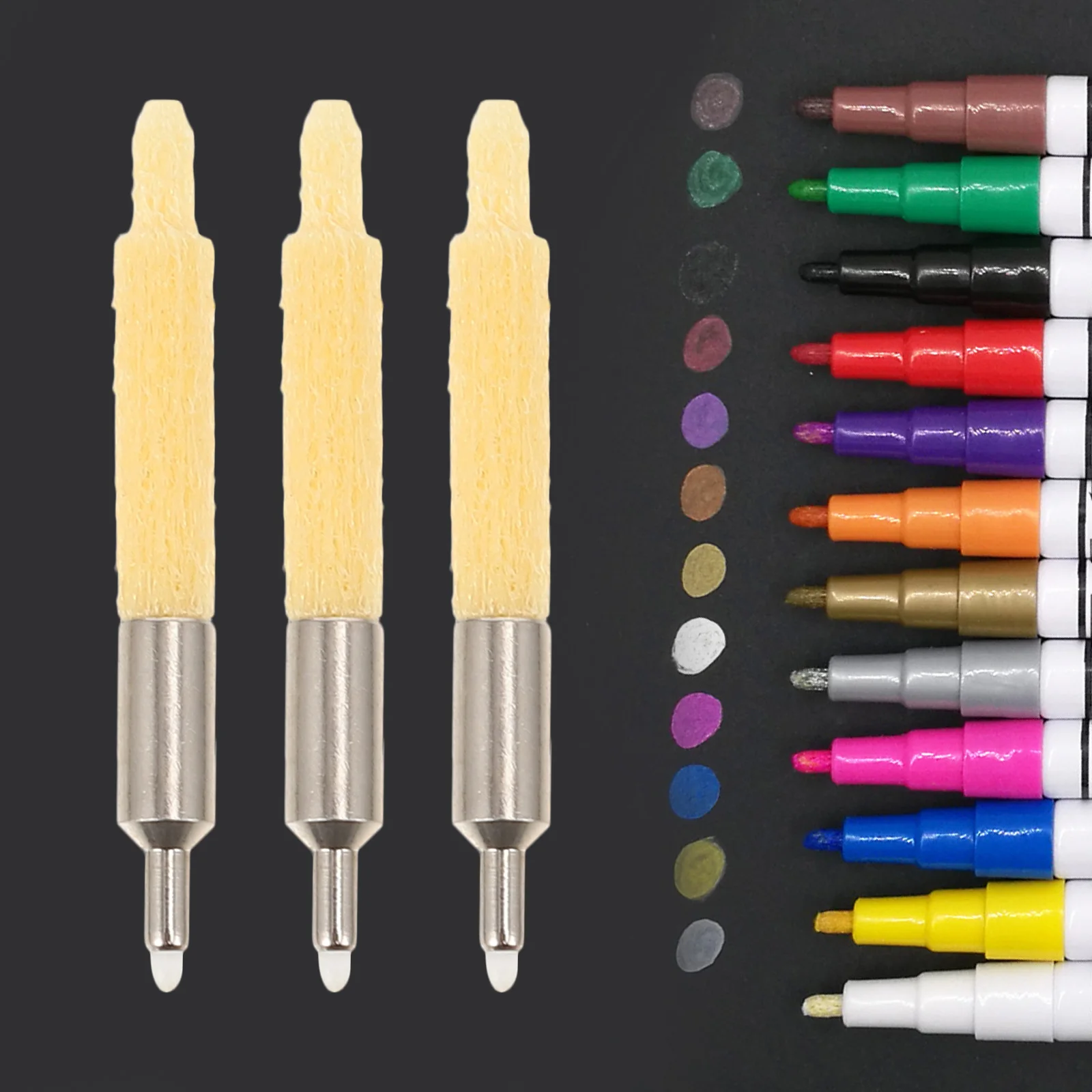 

Сменные наконечники для маркеров, 3 шт., акриловые, премиум-класса, износостойкие, подходят для дома, офиса, школы, творчества