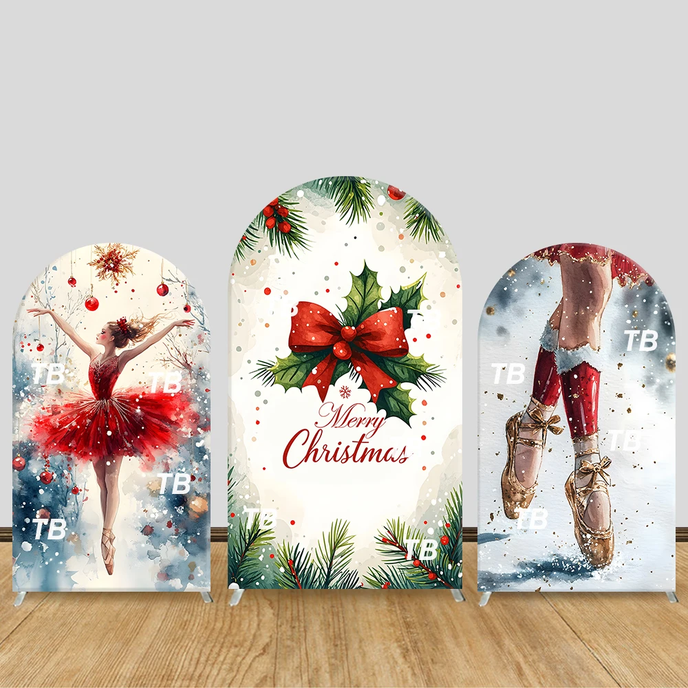 

Christmas Baller Watercolor Arch Backdrop Cover Snowman Theme Party Decor Photo Booth Holiday Celebration Supplies
