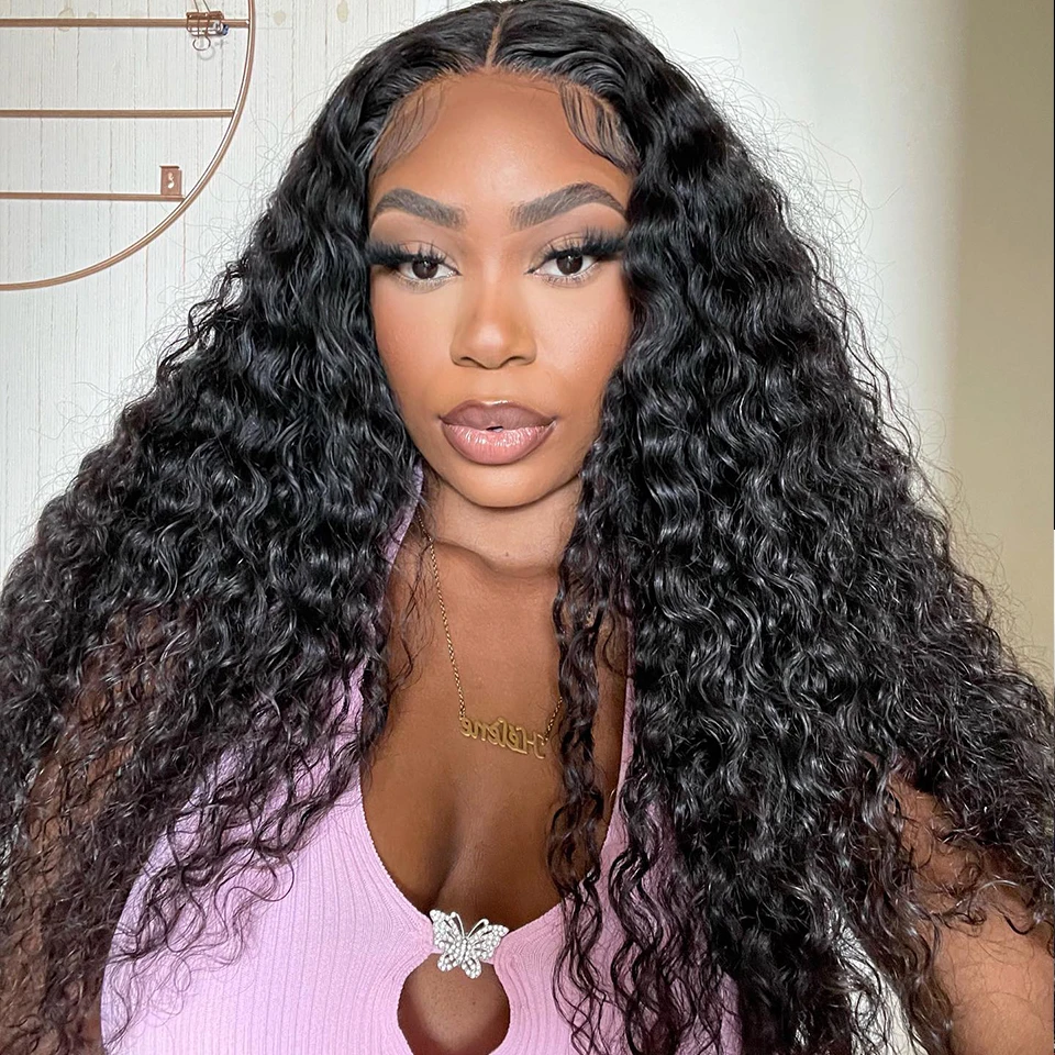 13X6 HD Lace Frontal Human Hair Wigs Water Wave Lace Front Wigs Human Hair Brazilian Curly Wigs For Women Preplucked Hairline