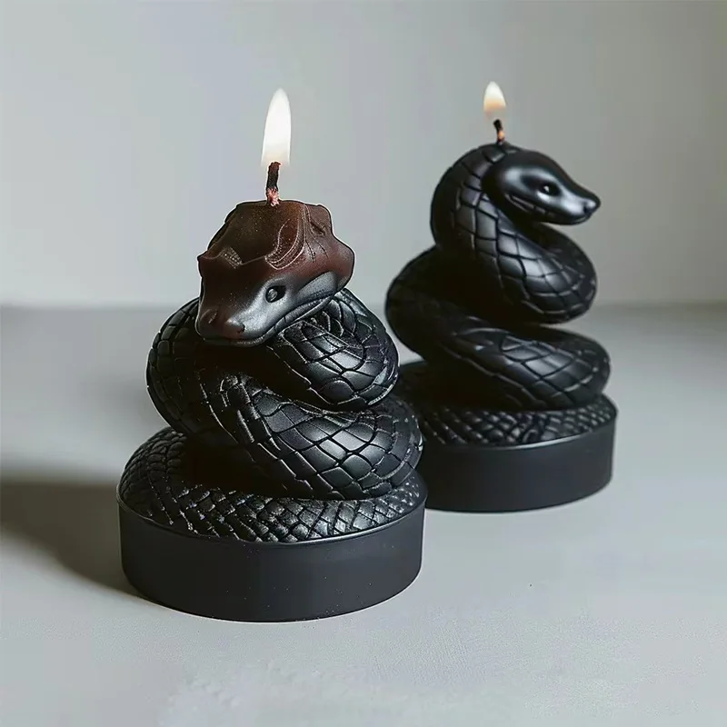 Coiled Snake Candle Silicone Mold Snake Candle Mold DIY Handmade Aromatherapy Gypsum Epoxy Resin Making Mould Home Decor