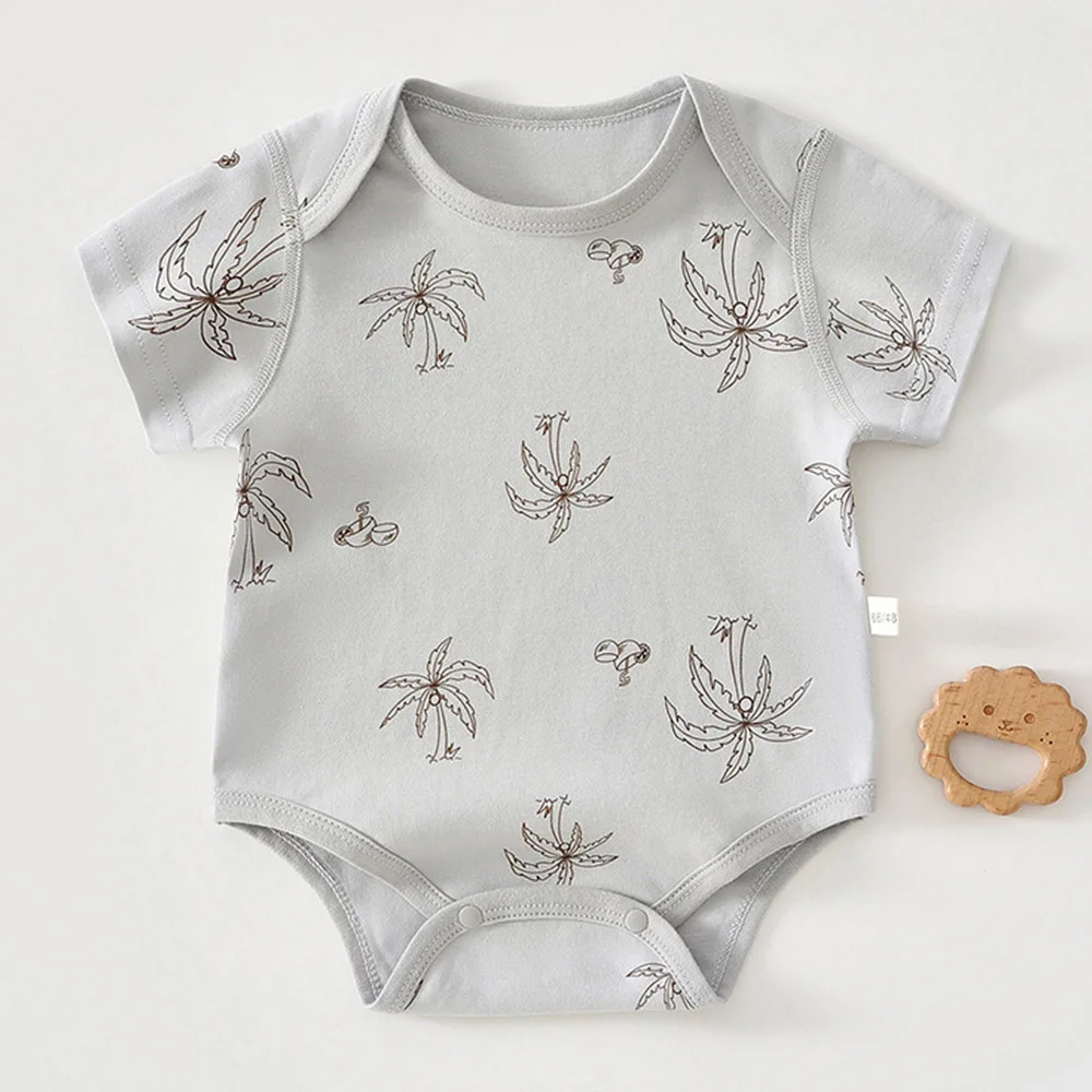 Bodysuit For Newborns Short Sleeve 100% Cotton Cute Animal Print Baby Clothing Unisex Baby Romper For Boys And Girls