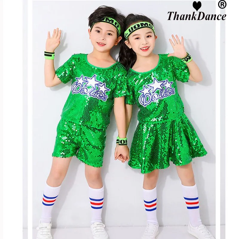 

kid Children boy girl children jazz dance performance sequins hip-hop dance street dance cheerleading team performance costumes
