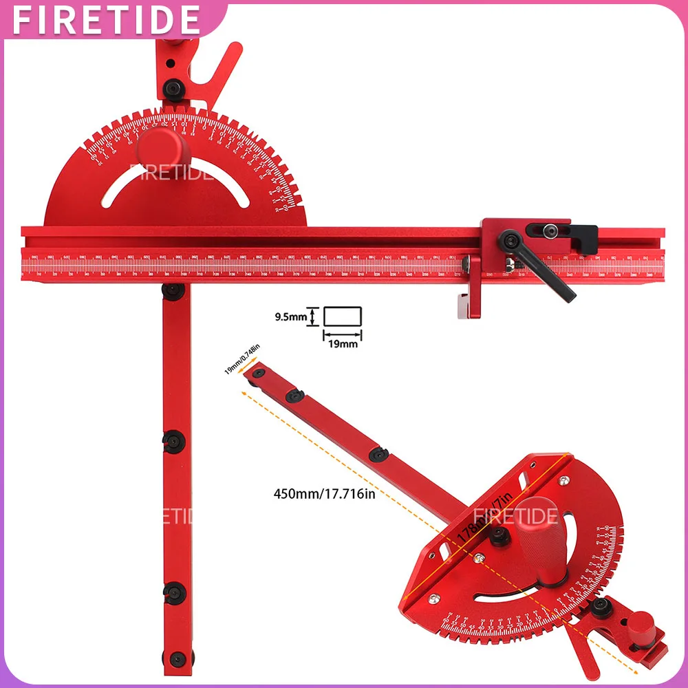 

Деревообрабатывающие настольные инструменты DIY 1 комплект углового калибра и 400 мм забор с гусеничной остановкой пилы в сборе Угловая линейка для настольной пилы Фрезерный станок