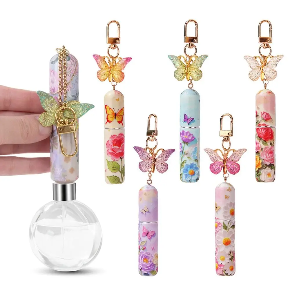 

Portable 5ml Mini Perfume Bottle Leak-proof Butterfly Liquid Cosmetic Container with Key Ring Refillable Spray Bottle Travel