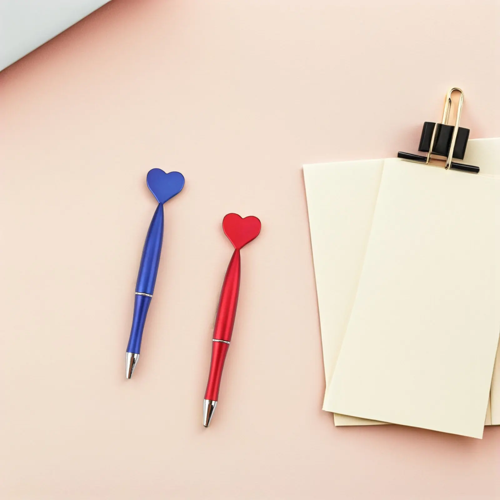 24Pcs Valentine Heart Ballpoint Pens 1.0mm Black Ink Smooth Writing Twist Action School Office Stationery Party Favors