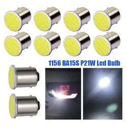 1X 1156 BA15S P21W LED Bulb 1157 BAY15D COB White Turn Signal Parking Reverse Back Brake Lamp Car Interior Light 12V White 6000K