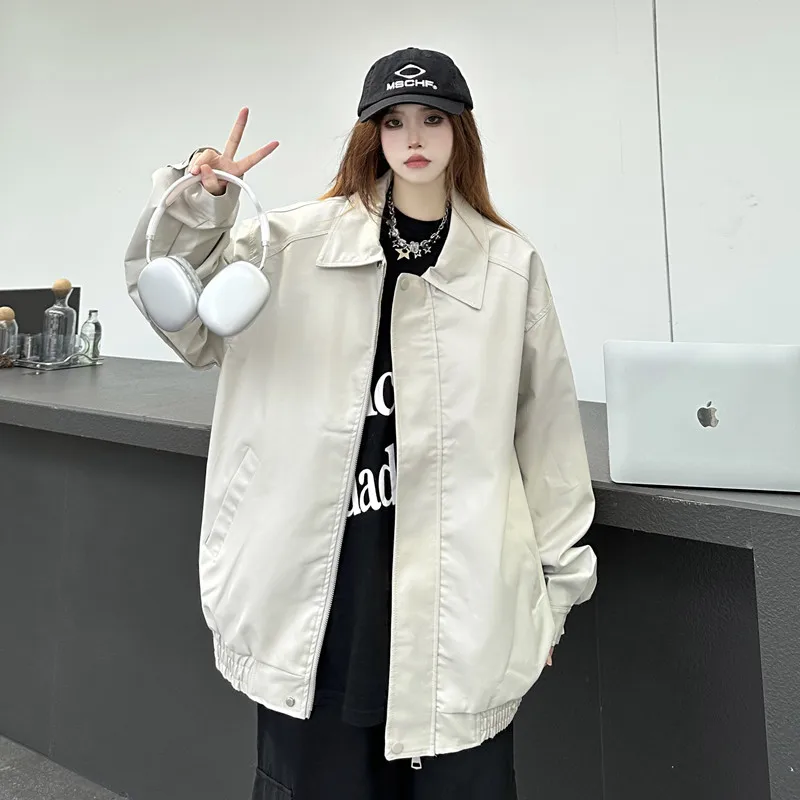 

Brown Jacket Women Clothing Outerwear Top White Fashion Streetwear Y2K Style High Street American 2023 NEW Winter Female Coat