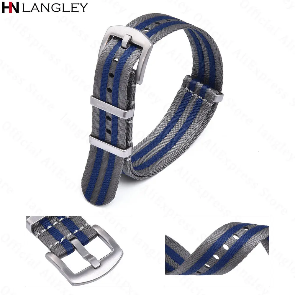 18mm 20mm 22mm Nylon Strap for Seiko for Omega for Seamaster 007 Belt Men Sport Military Universal Bracelet Galaxy Watch 5/4/3