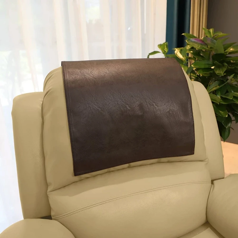 Protective Non Slip Headrest Cover for Furniture Faux Leather Design for Sofas and Recliners Effortless Installation
