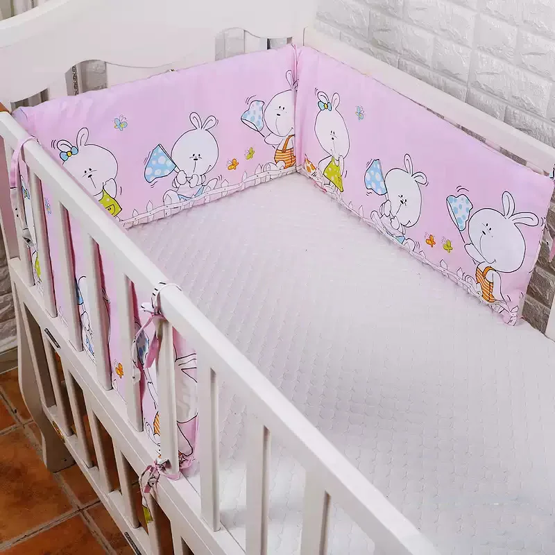 180x30CM One-piece Crib Bumpers Anti-collision Cotton Pad Cartoon Pattern Newborns Room Decor Bumpers Baby Bed Thicken Bumpers