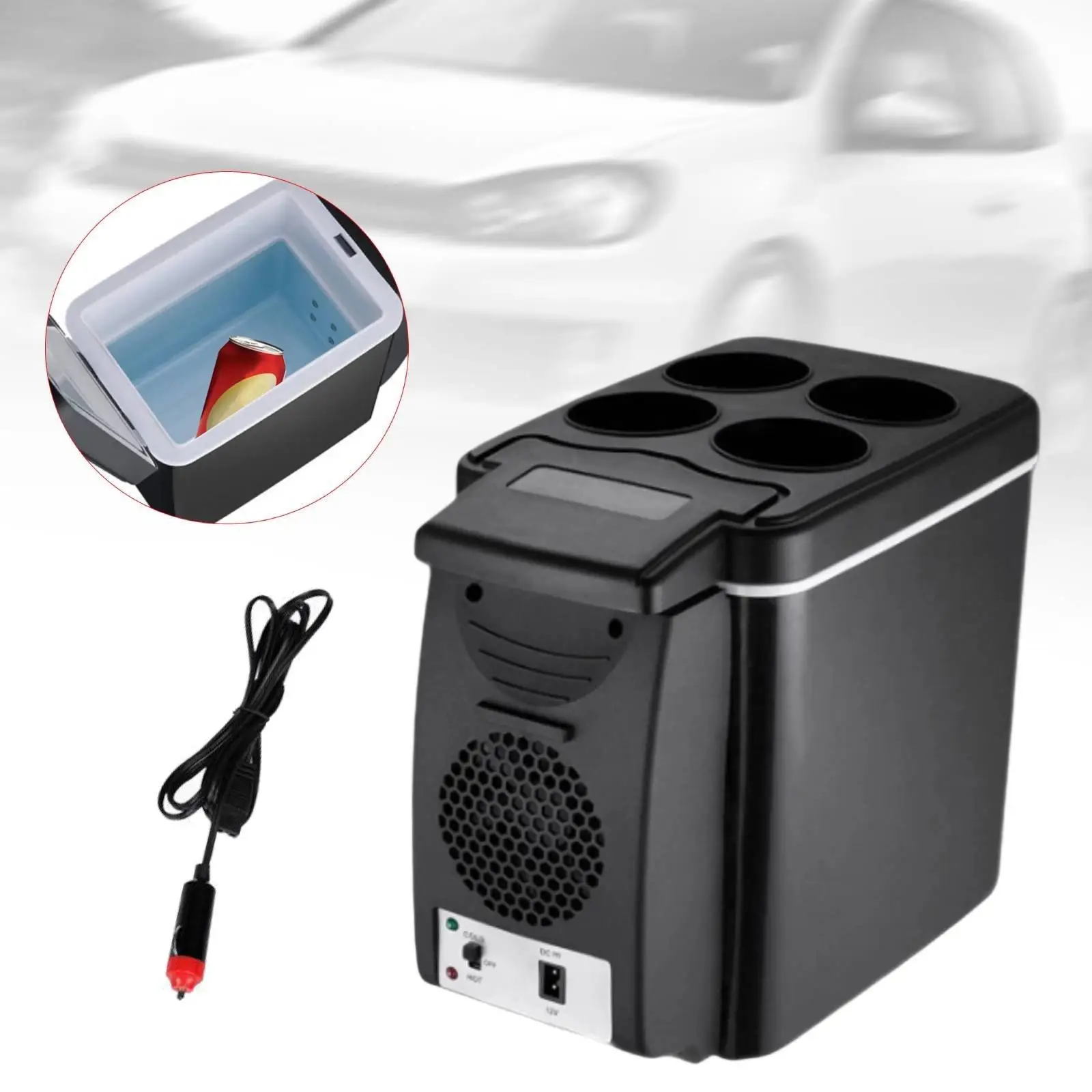 6L Fridge Cooler Portable Freezer Cabin Picnic 12V Small Car Refrigerator