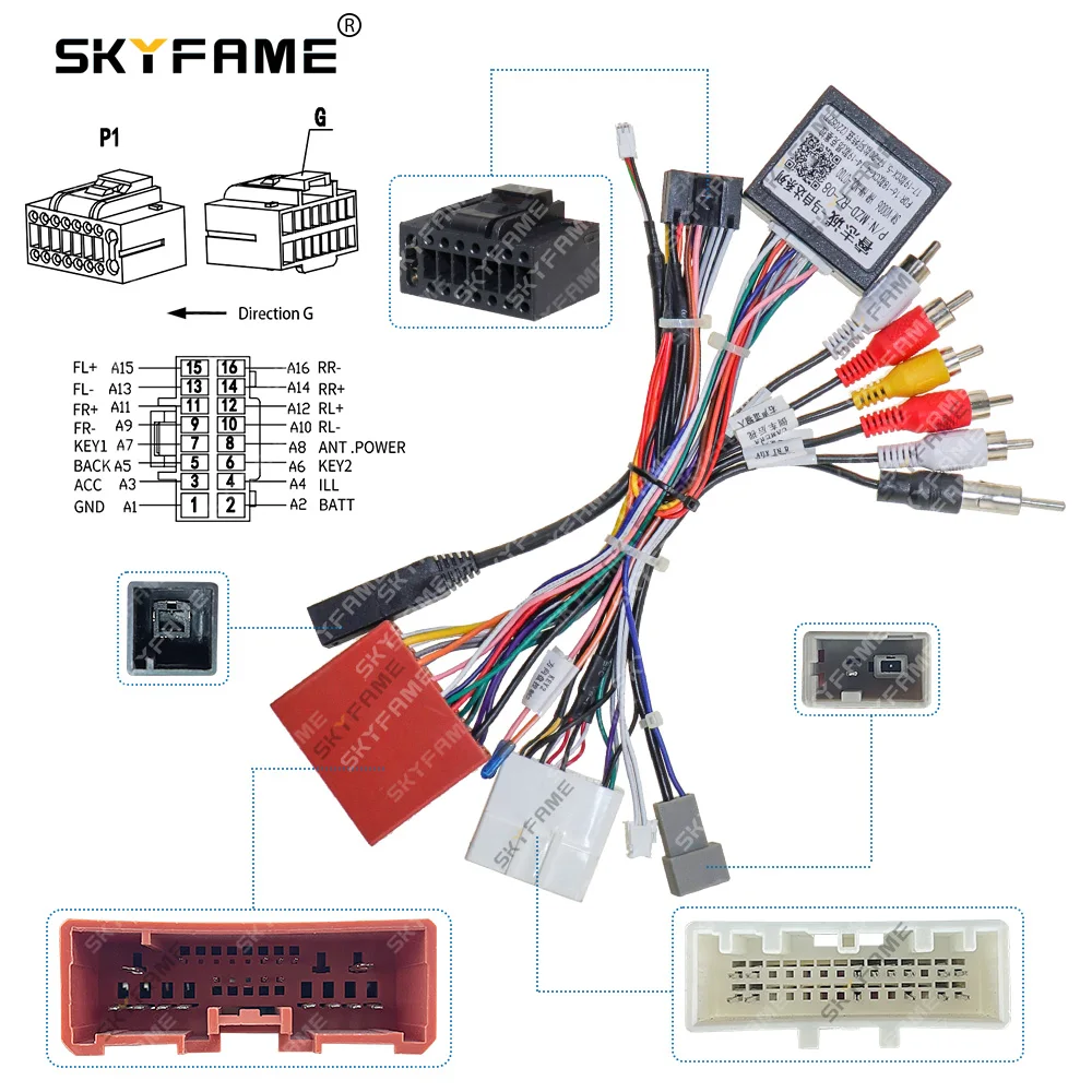 SKYFAME Car 16pin Wiring Harness Adapter Canbus Box Decoder For Mazda 6 Atenza CX4 CX-4 Mazda 2 Demio MZD-RZ-08