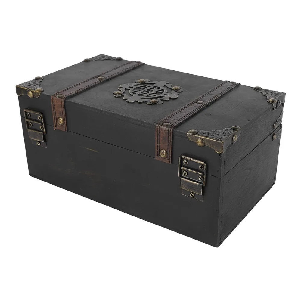 3pcs Decorative Boxes Retro Wooden Storage Box With Key With Lock Treasure Chest Box Wood Keepsake Memory Box For Home Decor