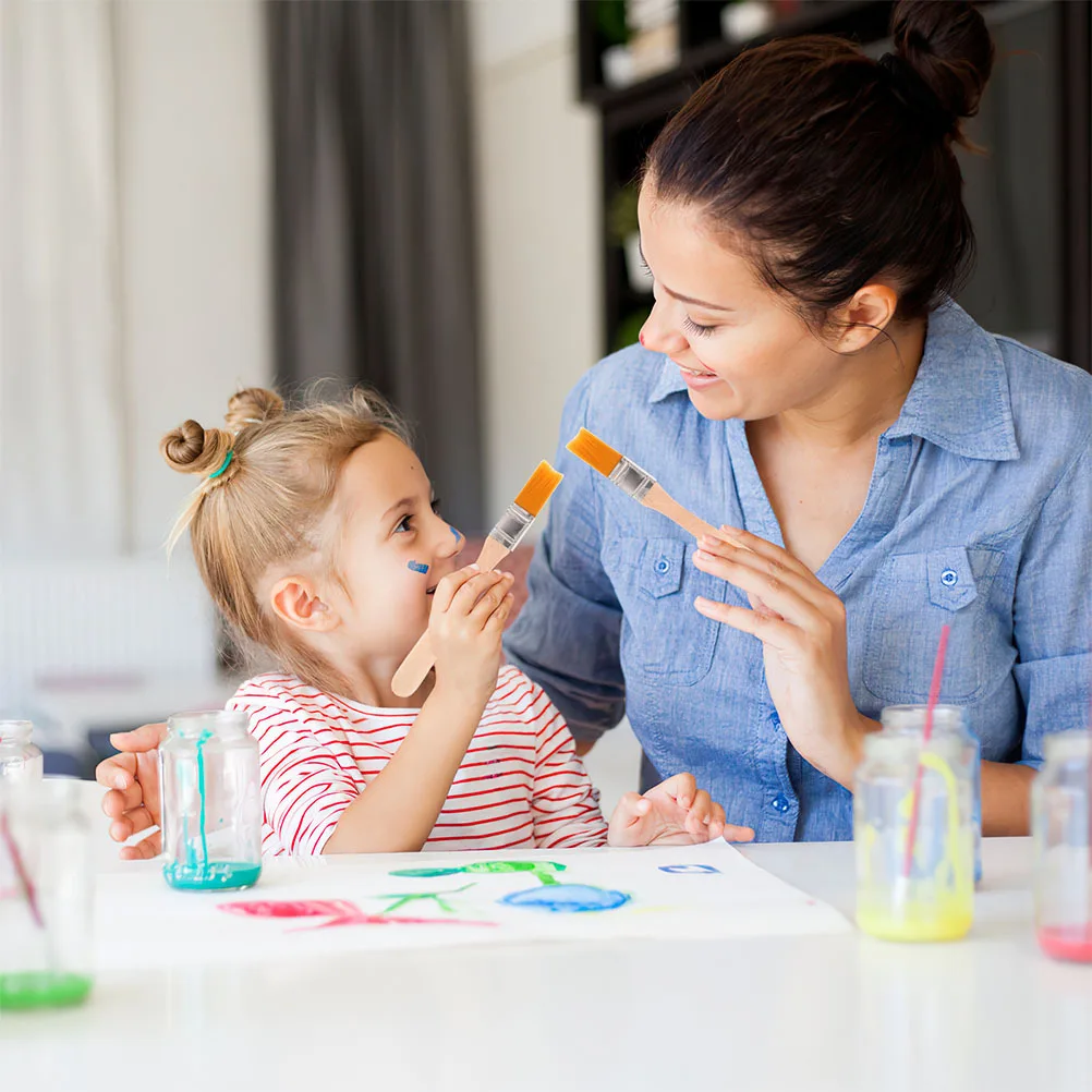 

8Pcs Nylon Head Paint Brushes Wooden Handle Oil Paint Varnish Brush Set for Wall Furniture Art Craft Fine Detail Painting