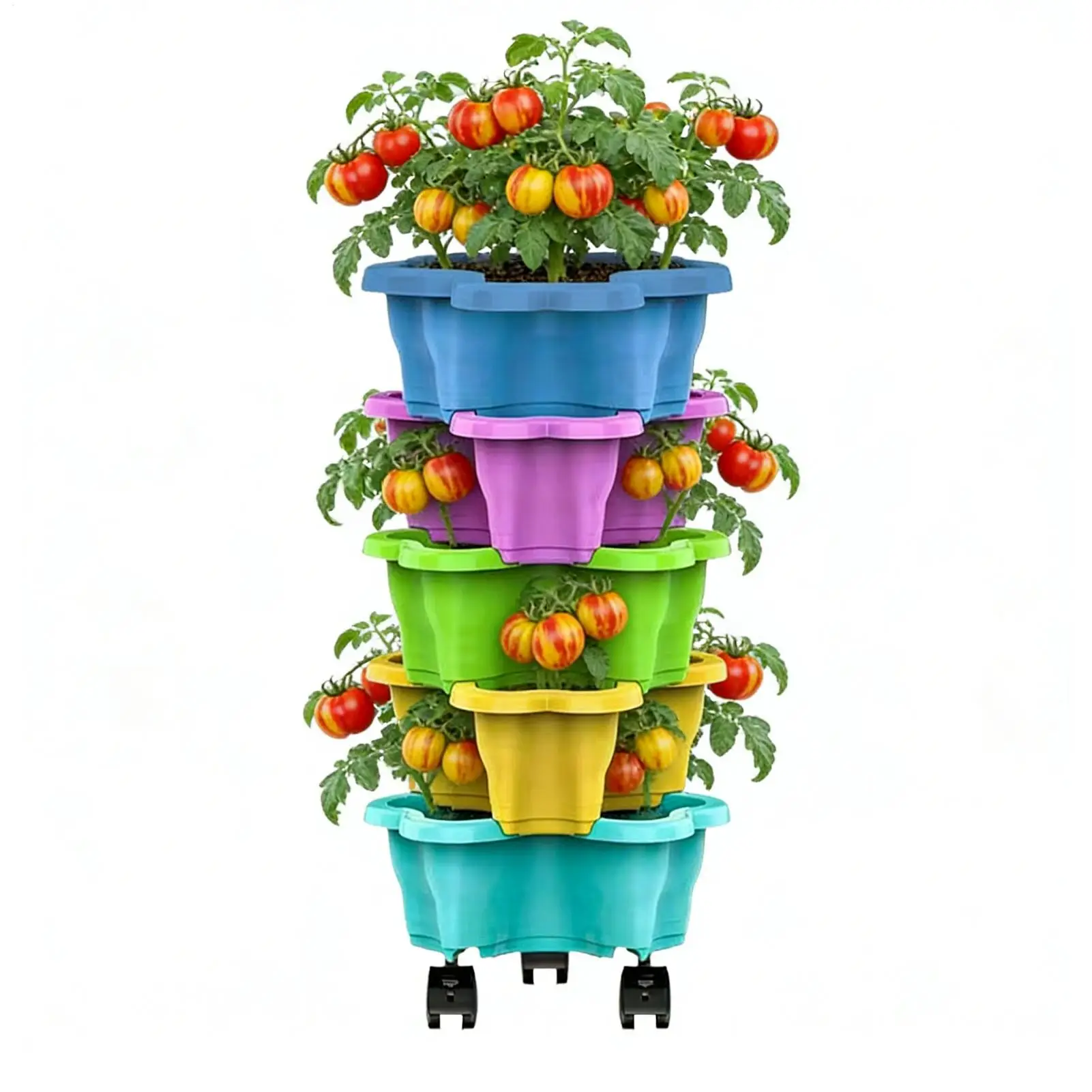 

Вертикальная многоярусная подставка для растений Strawberry Tower: всепогодные горшки для овощей для дома и улицы, для двора, фермы, патио, балкона