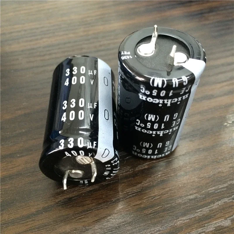 10pcs 330uF 400V NICHICON GU Series 25x40mm High Quality 400V330uF Snap-in  PSU Aluminum Electrolytic Capacitor