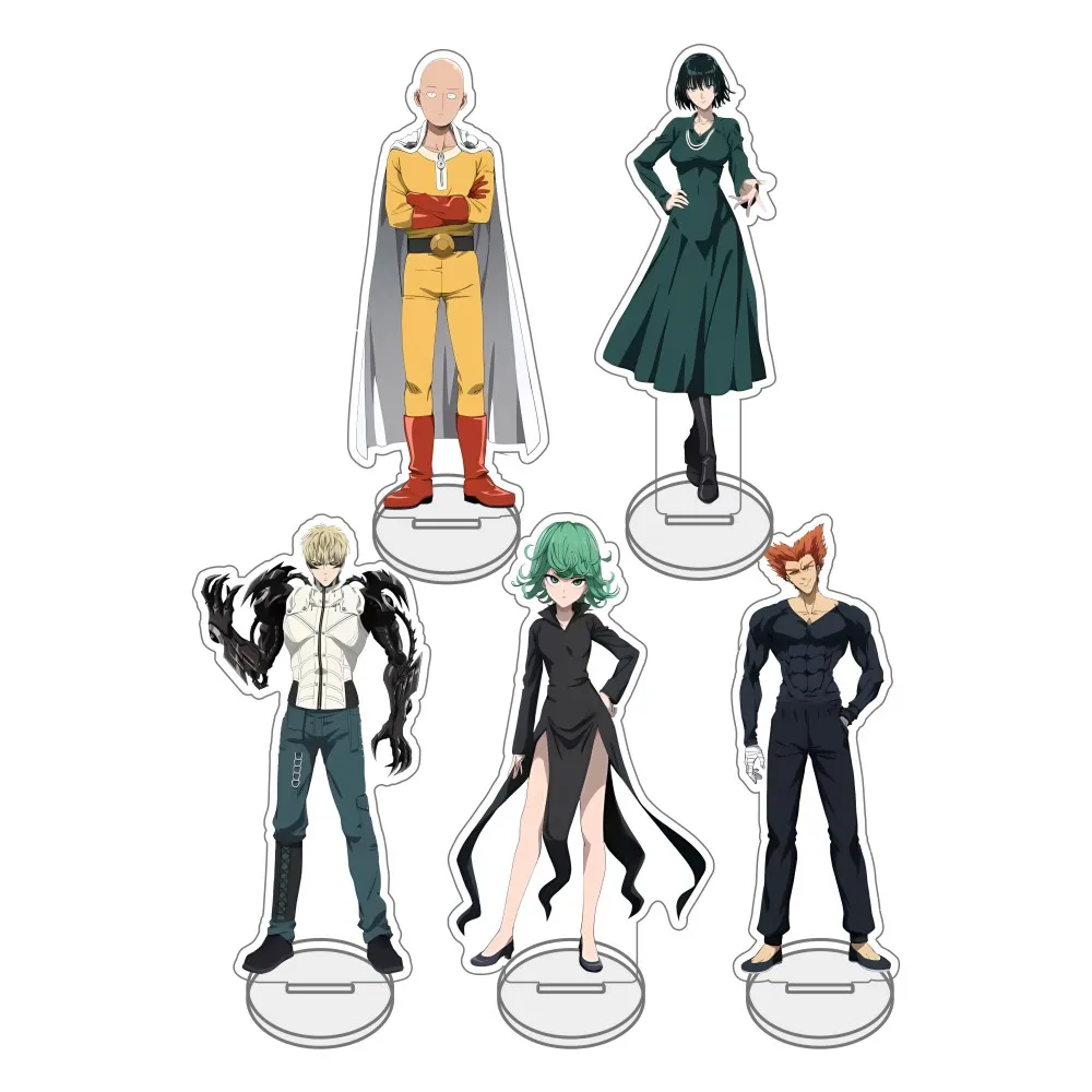 One Punch Man Anime Figure Saitama Genos Tatsumaki Garou 15cm Acrylic Stand keychain Model Plate Desk Decor Fans Gift
