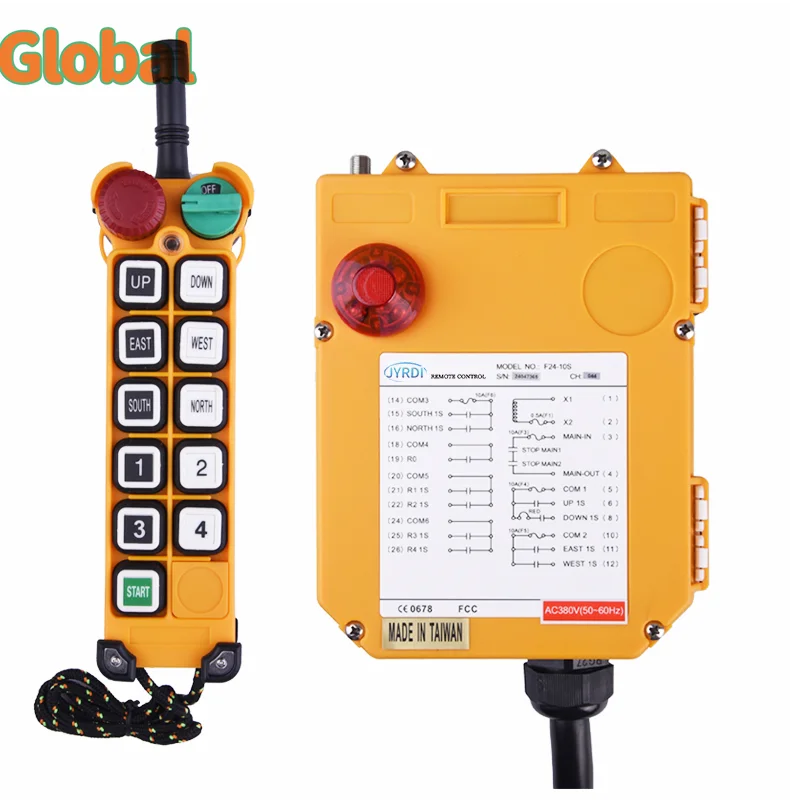 

F24-10S AC/DC12-72V AC220V AC380V Industrial Wireless Radio Crane Remote Control switches Hoist overhead bridge Crane Controller