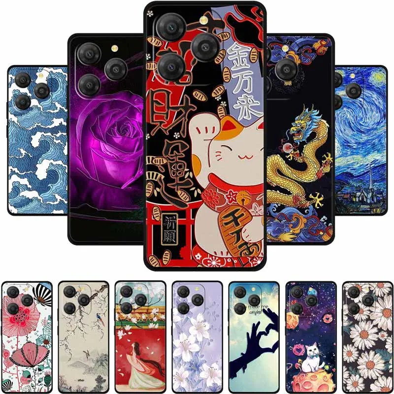 حافظة مزخرفة ثلاثية الأبعاد لهاتف Blackview Shark 9 حافظات هاتف الإغاثة الزهور سيليكون لينة الغطاء الخلفي Coque ل Blackview Shark 9 حافظة Shark9