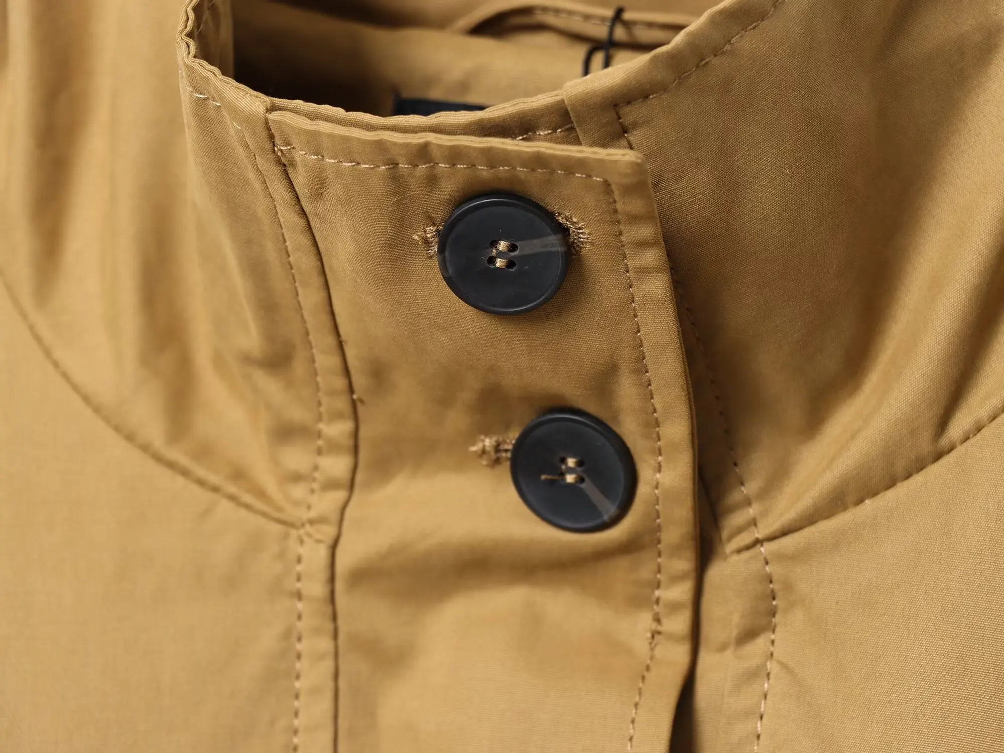 LIBIELIY Trench con cintura a collo alto con decorazione tascabile grande stile abbigliamento da lavoro alla moda di strada da donna autunno nuova