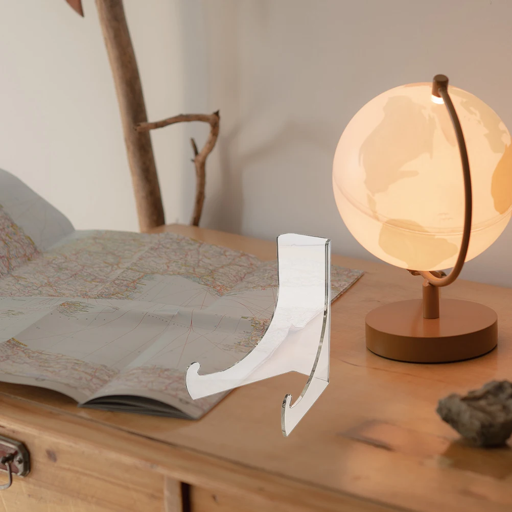 

2Pcs Acrylic Plate Display Rack Kitchen Dish Holder Multi-Functional Tea Cake Storage Stand Home Office Organizer