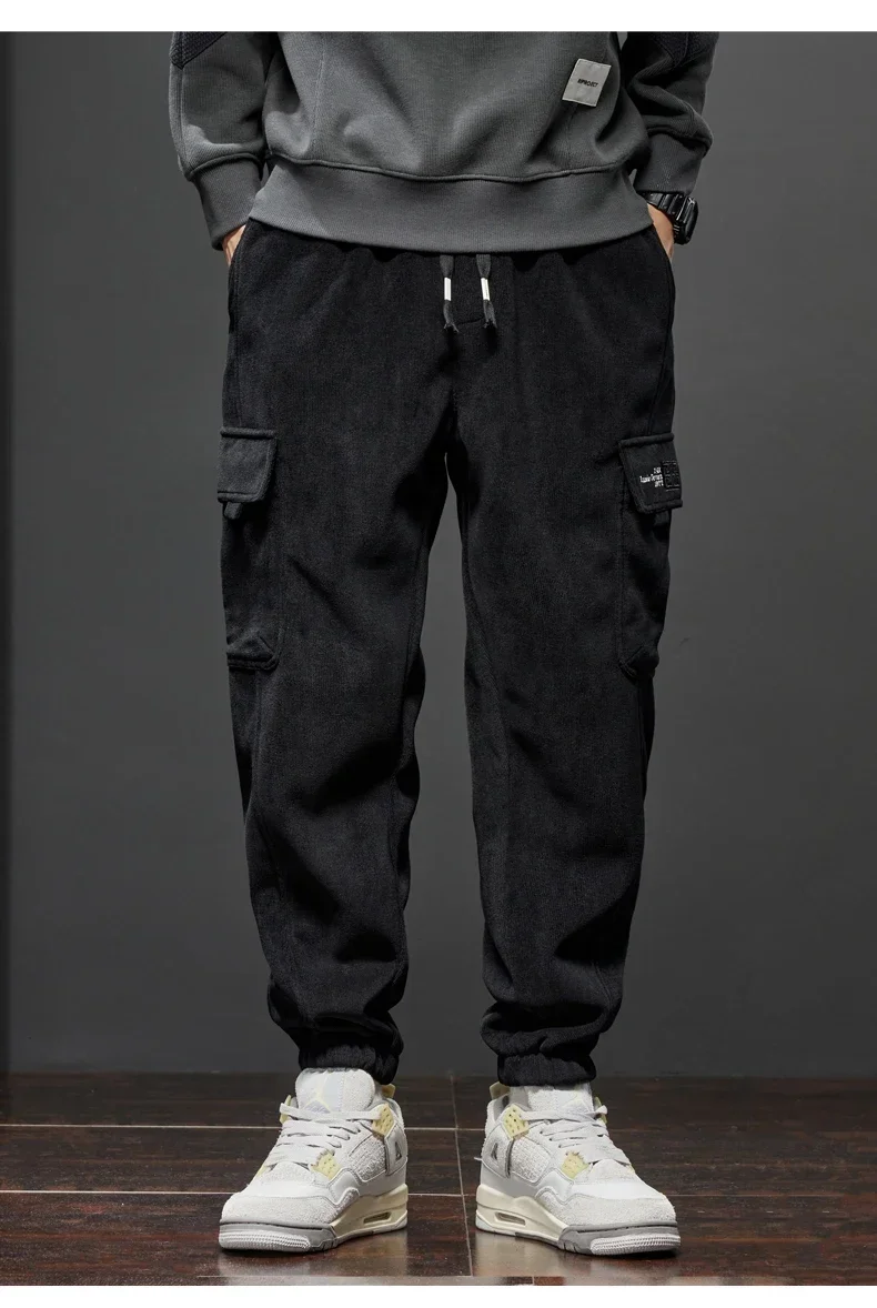 Frühling Herbst neuen Stil elastische Taille Freizeit hose für Männer Stretch gerade Kordel zug Harem Jogging Sport lange Hosen männlich – Detail 8