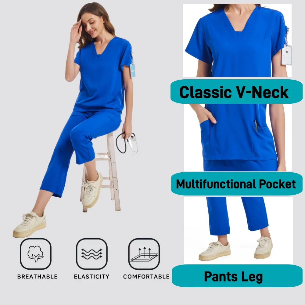 Comodi vestiti operatori scrub medici Joggers uniforme medica Las Mujeres Spa Salon uniforme abiti da lavoro camicetta ospedaliera