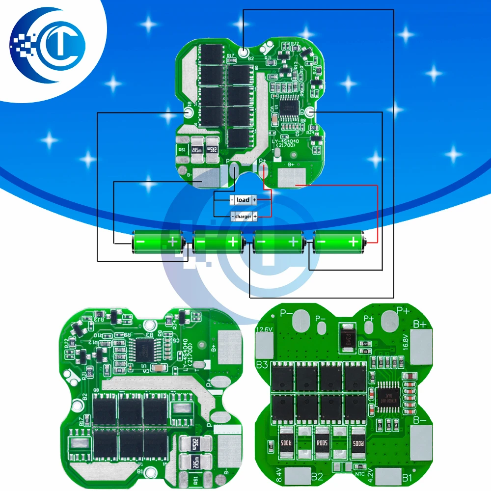 4S 14.8V / 16.8V 20A 8mos BMS PCM Battery Protection Board BMS PCM for Lithium 21700 Ternary Lithium Battery Board