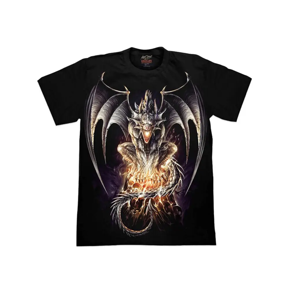 Myth Dragon T Shirt Glow In The Dark Men Clothing Black Tees Fantasy Creatures