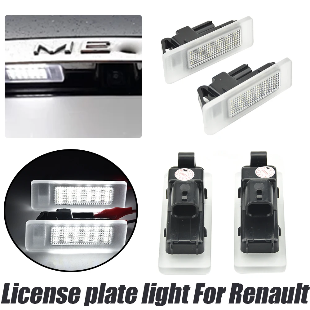 2x LED License Number Plate Light For Renault Megane 4 Scenic IV Twingo Kangoo Koleos MK2 Clio IV V Logan Sandero Dacia Duster
