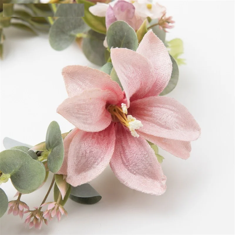 New Simulation Flower Garland Sentie Fabric Flower Hair Band Bohemian Style Bride Photography Hair Accessories Wholesale