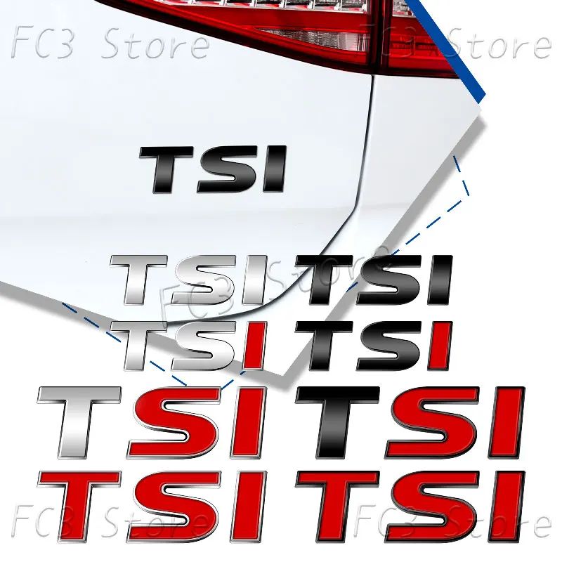 New 3D ABS Plastic Car Styling TSI Logo Emblem Rear Bumper Trunk Badge Sticker For VW Volkswagen Golf 4 5 6 MK6 MK7 Jetta Passat