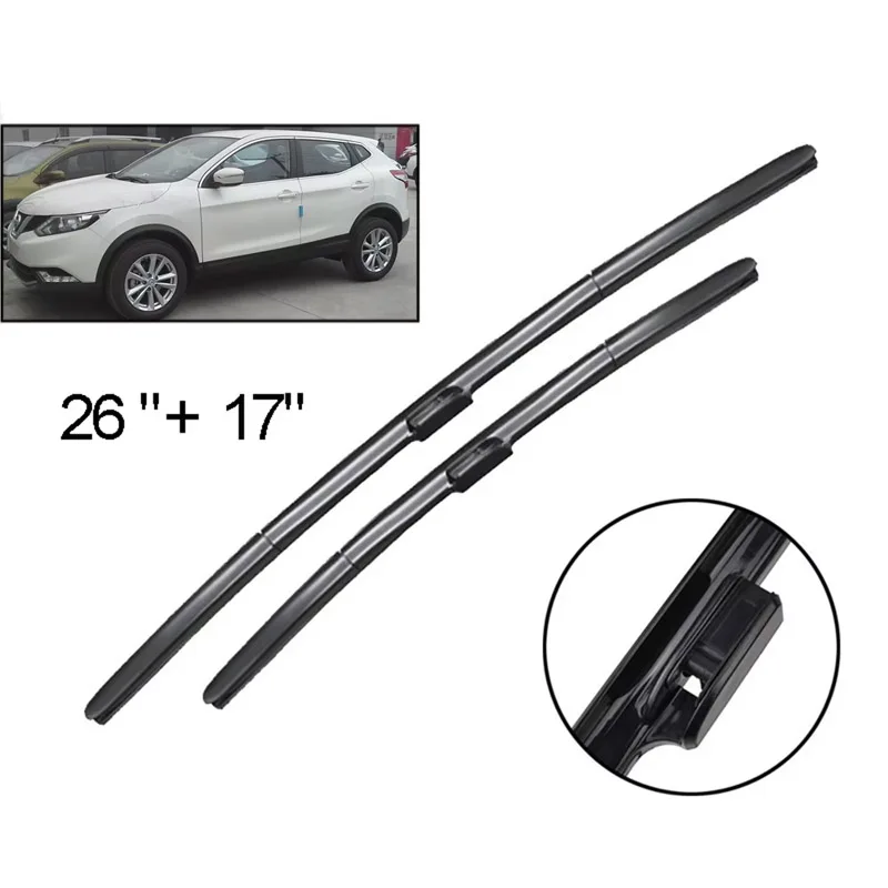 

Wiper LHD Front Wiper Blades For Nissan Qashqai J11 2013 - 2020 Windshield Windscreen Clean Window Rain Brushes 26"+17"