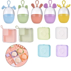 Portable Square Puff Box Case Anti Pollution Dustproof Powder Puff Container Silicone Breathable Puff Carrying Case Holder