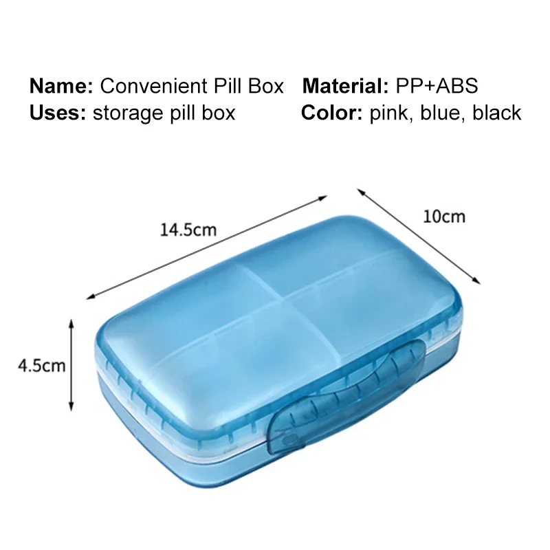 Portable Large Pill Box Waterproof 7 Days Pill Splitters Organizer Large Capacity Moisture-Proof Medicine Tablet Storage Box