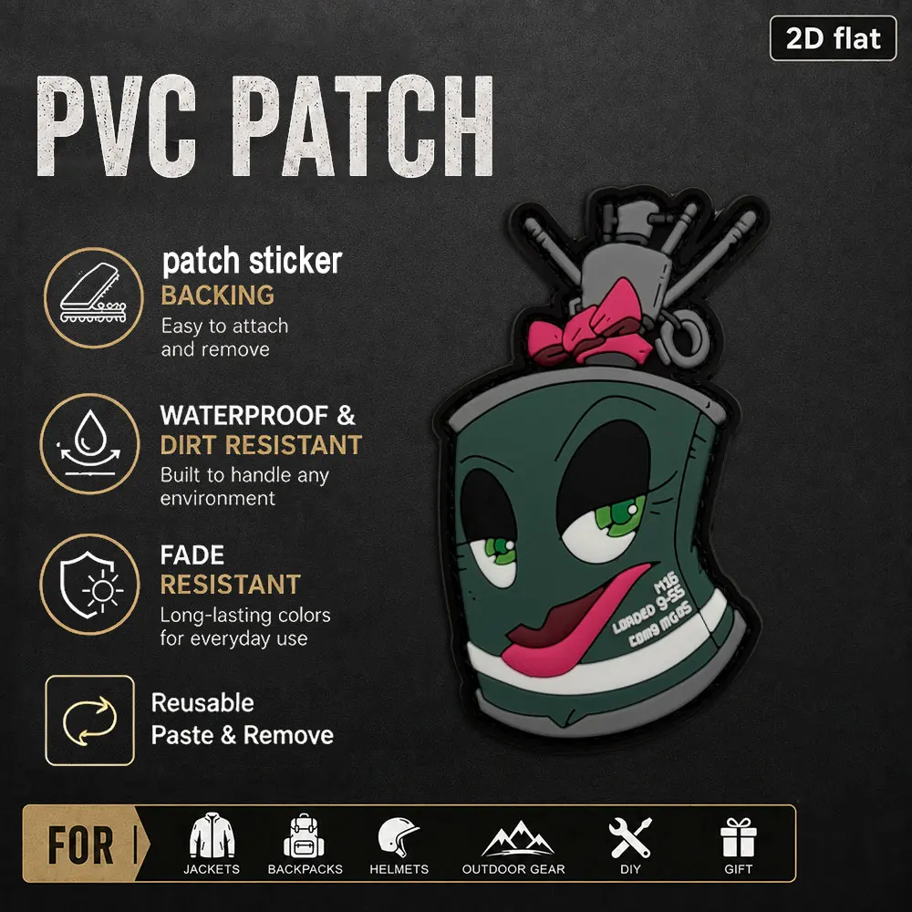 1Pc2Pc3Pc Optional Niche Collectible Fun Anthropomorphic Container-Themed Alien-Shaped Pvc Patch Badge Outdoor Bag Helmet Handmade DIY Decoration with Fleece Backing