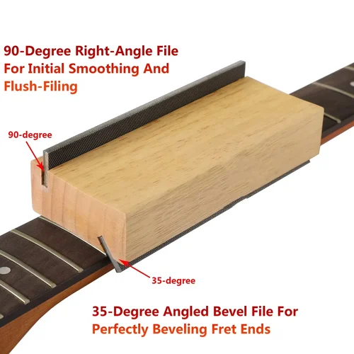 Imagen 2 del producto Herramientas de ángulo Luthier para vestir extremos de traste de guitarra, pulido de 35/90 grados/2 en uno opcional, lima biselada para guitarra, amoladora de diapasón