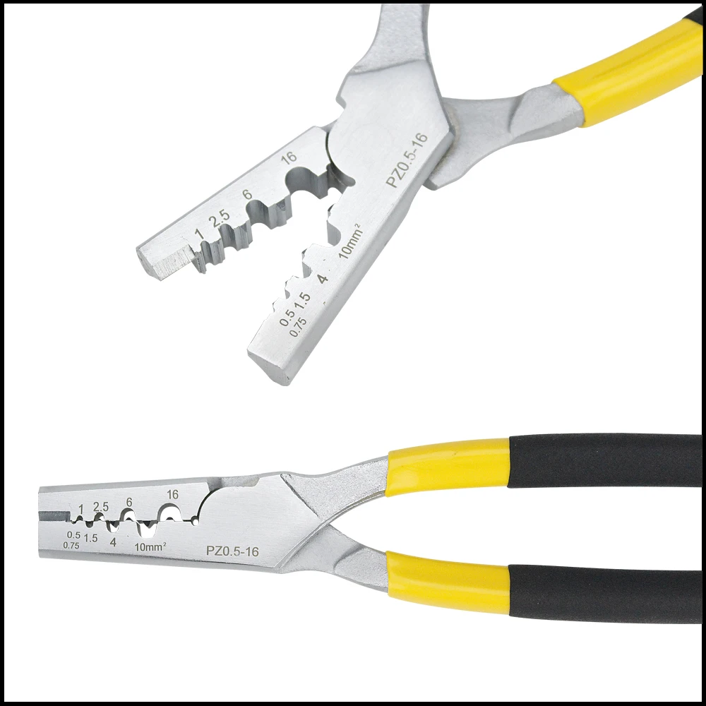 PZ0.5-16 Tool jaw pliers ratchet crimping plier insulated non- insulated ferrules 0.5-16mm2 20-5AWG