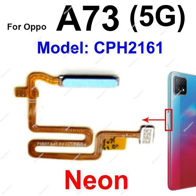 

Fingerprint Flex Cable For OPPO A73 5G CPH2161 Fingerprint Sensor Touch Power Button FingerPrint Sensor Flex Cable Repair Parts
