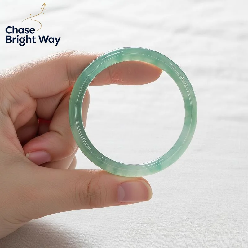 Chinese Style Glass Imitation Jade Bracelet Hanfu Accessories Women's Bracelet Circle Gift